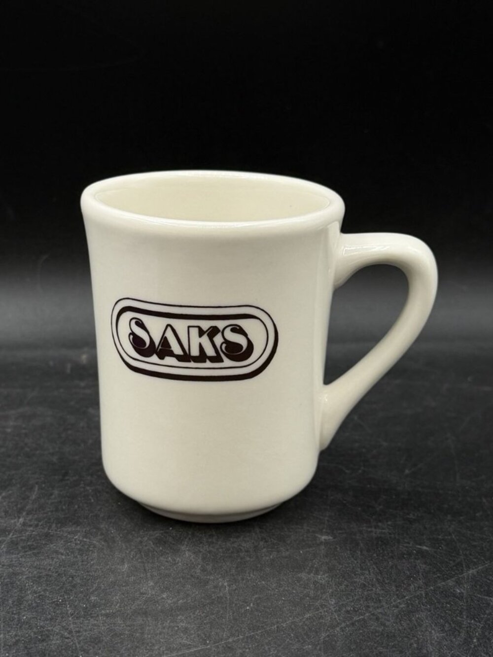 SAKS Cafeteria Coffee Mug Restaurant Ware Vintage